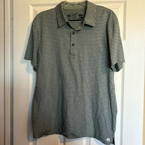Grayers man blue striped short sleeve polo shirt size large
